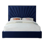 Eclipse Velvet Upholstered King Bed in Navy