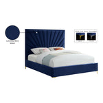 Eclipse Velvet Upholstered King Bed in Navy