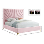 Eclipse Velvet Upholstered King Bed in Pink