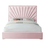 Eclipse Velvet Upholstered Queen Bed in Pink