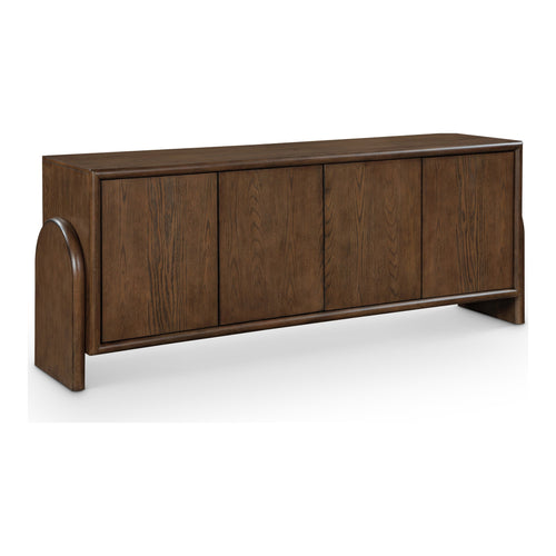 Elanor Oak Veneer And Solid Wood Sideboard/Buffet in Brown