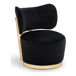 Elara Velvet Upholstered Swivel Accent Chair in Black