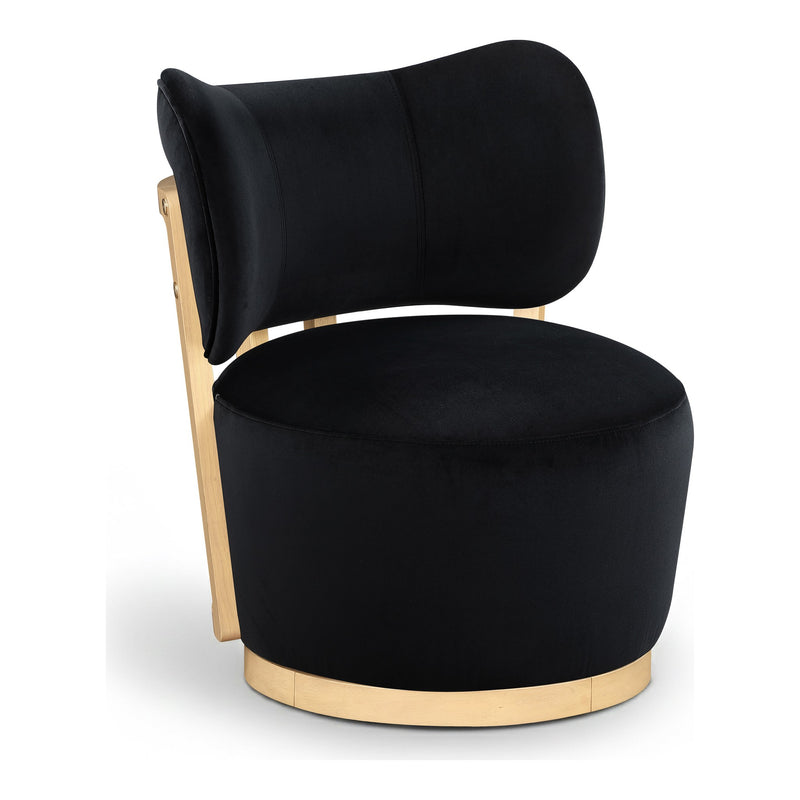 Elara Velvet Upholstered Swivel Accent Chair in Black