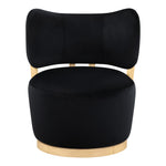 Elara Velvet Upholstered Swivel Accent Chair in Black