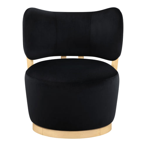 Elara Velvet Upholstered Swivel Accent Chair in Black