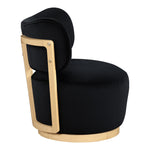 Elara Velvet Upholstered Swivel Accent Chair in Black