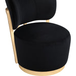 Elara Velvet Upholstered Swivel Accent Chair in Black