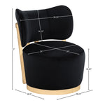 Elara Velvet Upholstered Swivel Accent Chair in Black