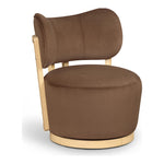 Elara Velvet Upholstered Swivel Accent Chair in Brown