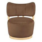 Elara Velvet Upholstered Swivel Accent Chair in Brown