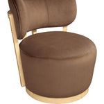 Elara Velvet Upholstered Swivel Accent Chair in Brown
