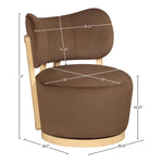 Elara Velvet Upholstered Swivel Accent Chair in Brown