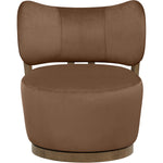 Elara Velvet Upholstered Swivel Accent Chair in Brown