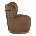 Elara Velvet Upholstered Swivel Accent Chair in Brown