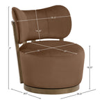 Elara Velvet Upholstered Swivel Accent Chair in Brown