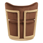 Elara Velvet Upholstered Swivel Accent Chair in Cognac