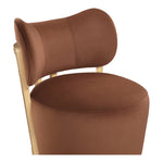 Elara Velvet Upholstered Swivel Accent Chair in Cognac