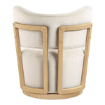Elara Velvet Upholstered Swivel Accent Chair in Cream