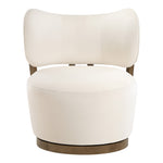 Elara Velvet Upholstered Swivel Accent Chair in Cream