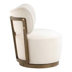 Elara Velvet Upholstered Swivel Accent Chair in Cream