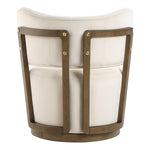 Elara Velvet Upholstered Swivel Accent Chair in Cream