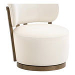 Elara Velvet Upholstered Swivel Accent Chair in Cream