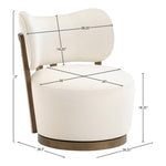 Elara Velvet Upholstered Swivel Accent Chair in Cream