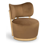 Elara Velvet Upholstered Swivel Accent Chair in Saddle