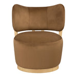 Elara Velvet Upholstered Swivel Accent Chair in Saddle