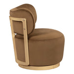 Elara Velvet Upholstered Swivel Accent Chair in Saddle