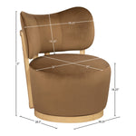 Elara Velvet Upholstered Swivel Accent Chair in Saddle