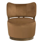 Elara Velvet Upholstered Swivel Accent Chair in Saddle