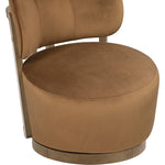 Elara Velvet Upholstered Swivel Accent Chair in Saddle