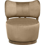 Elara Velvet Upholstered Swivel Accent Chair in Beige