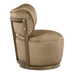Elara Velvet Upholstered Swivel Accent Chair in Beige