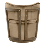 Elara Velvet Upholstered Swivel Accent Chair in Beige