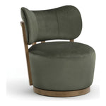 Elara Velvet Upholstered Swivel Accent Chair in Green