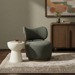 Elara Velvet Upholstered Swivel Accent Chair in Green