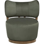 Elara Velvet Upholstered Swivel Accent Chair in Green