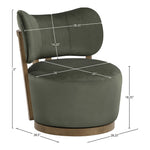 Elara Velvet Upholstered Swivel Accent Chair in Green