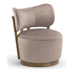 Elara Velvet Upholstered Swivel Accent Chair in Taupe