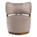 Elara Velvet Upholstered Swivel Accent Chair in Taupe