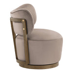 Elara Velvet Upholstered Swivel Accent Chair in Taupe