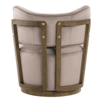 Elara Velvet Upholstered Swivel Accent Chair in Taupe