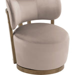 Elara Velvet Upholstered Swivel Accent Chair in Taupe