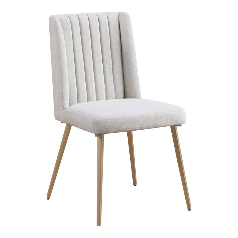 Eleanor Linen Textured Fabric Upholstered Dining Chair in Cream
