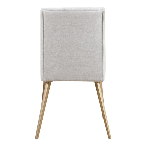 Eleanor Linen Textured Fabric Upholstered Dining Chair in Cream