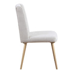 Eleanor Linen Textured Fabric Upholstered Dining Chair in Cream