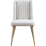 Eleanor Linen Textured Fabric Upholstered Dining Chair in Cream