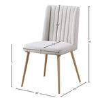 Eleanor Linen Textured Fabric Upholstered Dining Chair in Cream